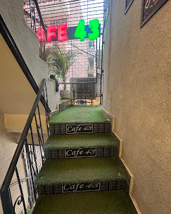 Cafe 43 seating and interior Shahpur Jat